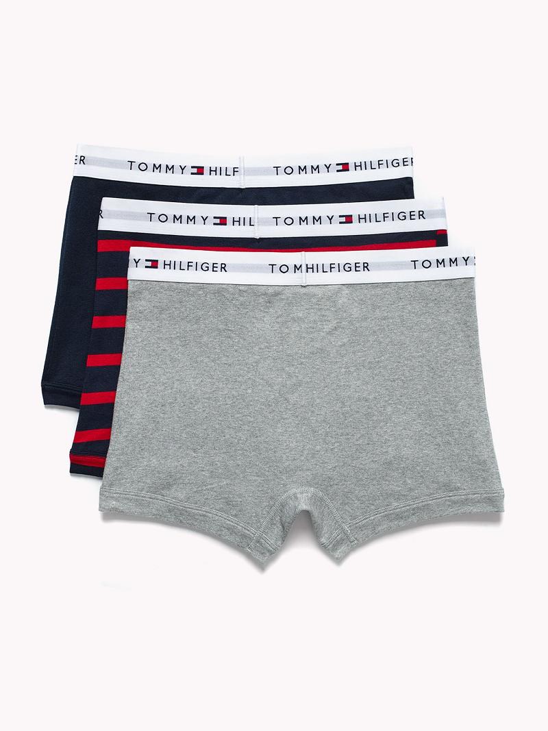 Férfi Tommy Hilfiger Pamut classics trunk 3pk Trunks Szürke | HU 1278OKI